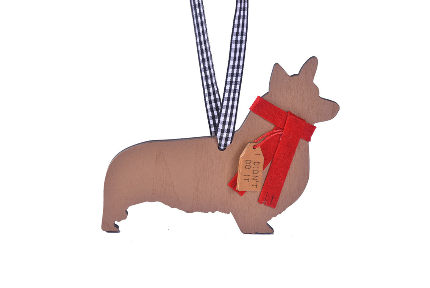 **Christmas Wooden Scarf Puppy Pendant - Holiday Tree Ornaments**