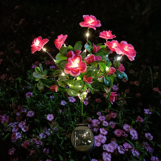 Solar-Powered LED Camellia Flower Light