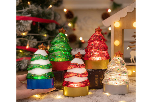 **Christmas Glowing Tree Ornament - Holiday Desktop Night Light**