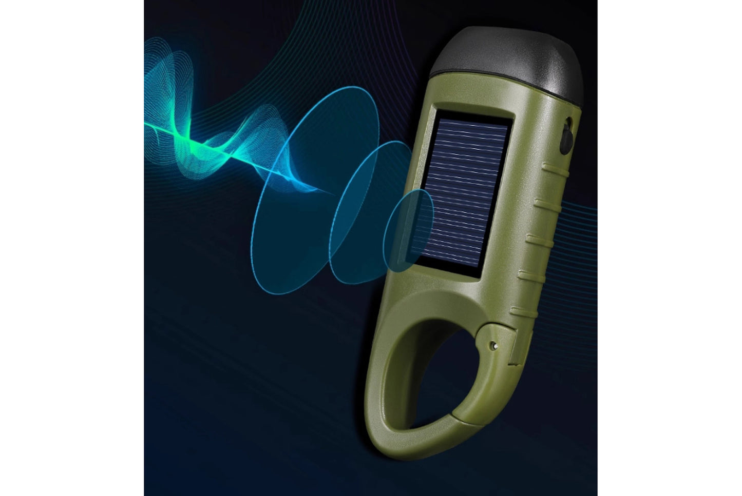 Solar-Powered Flashlight, Hand-Cranked/USB Rechargeable
