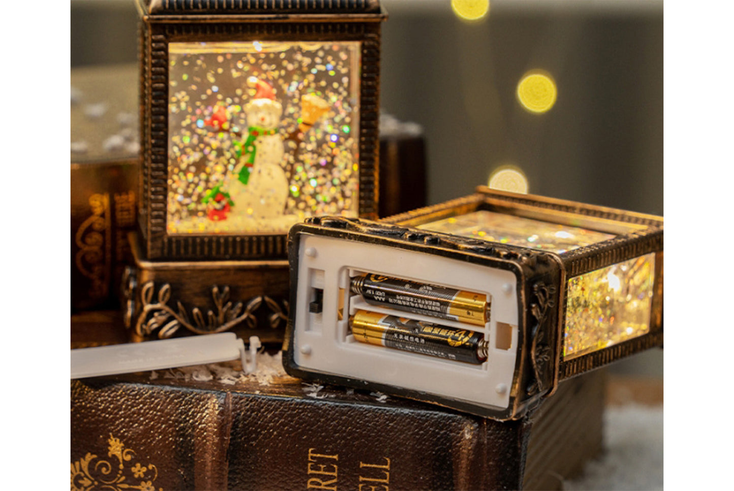 **Christmas Wind Lantern Night Light - Luminous Crystal Ball Ornament**