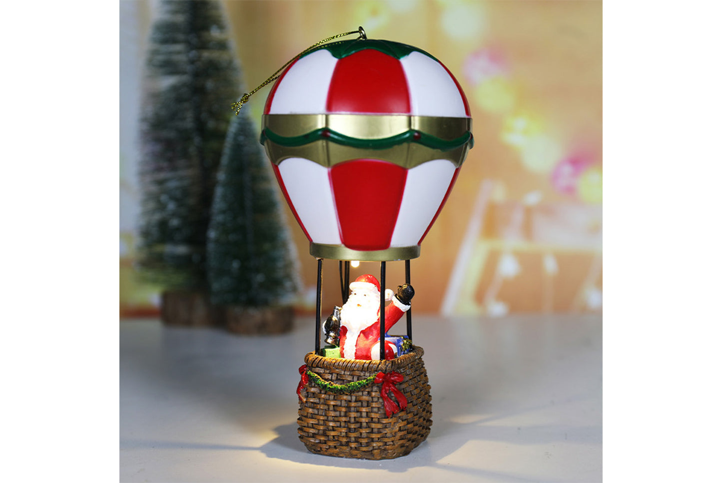 **Christmas Resin Light-Up Ornament - Fireplace Night Light**