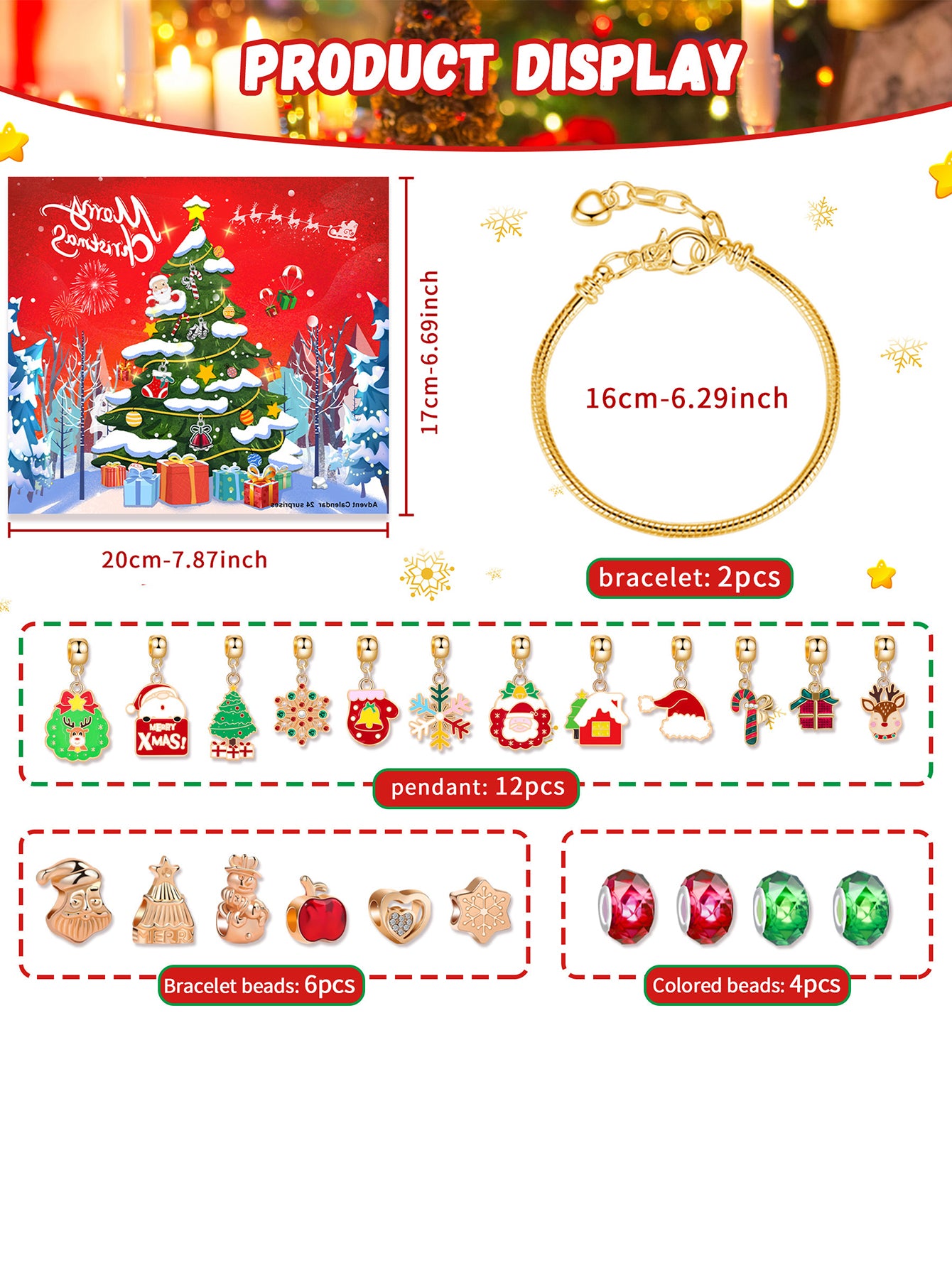 Christmas Countdown Calendar Gift Box Set 24-grid Advent Children's