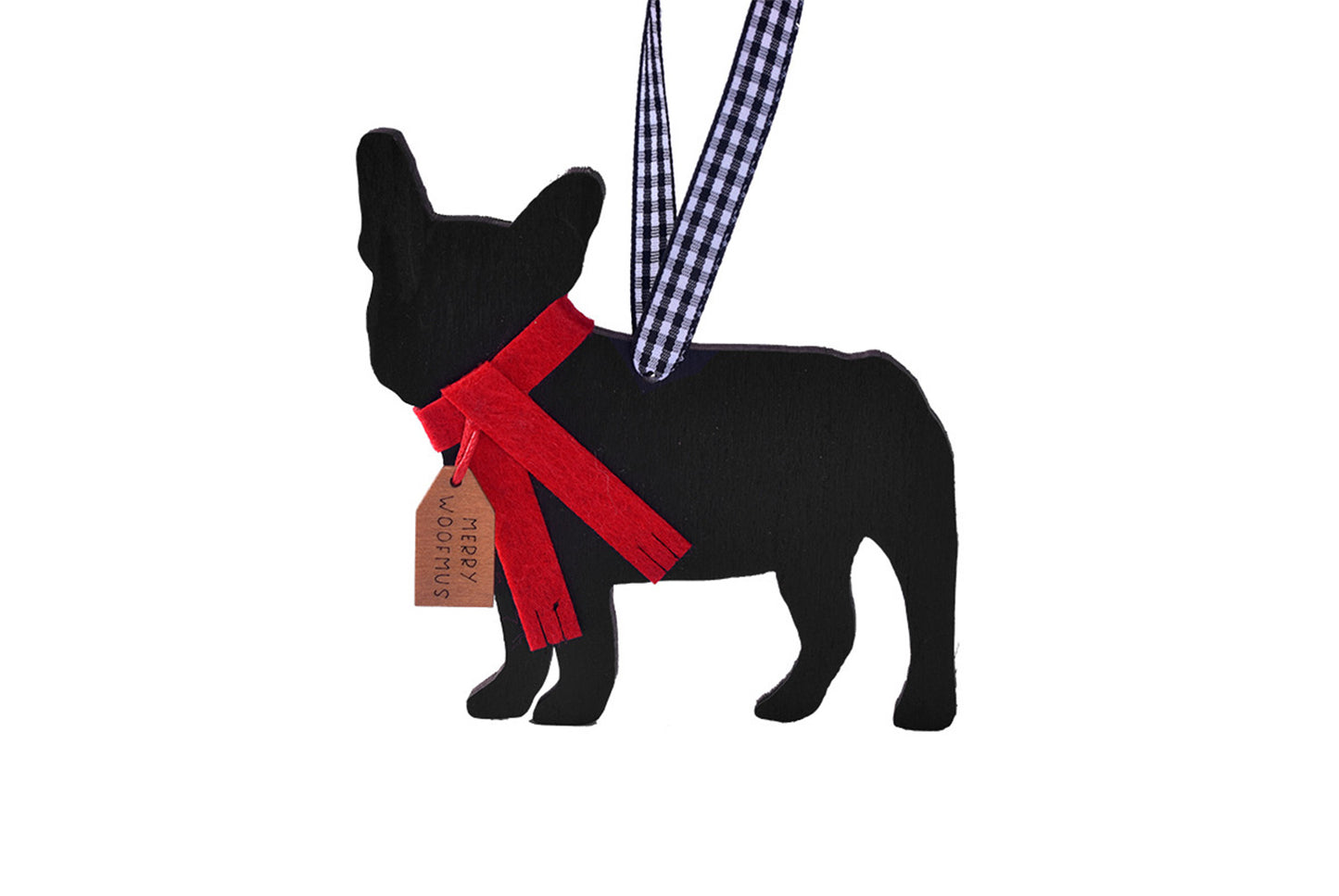 **Christmas Wooden Scarf Puppy Pendant - Holiday Tree Ornaments**