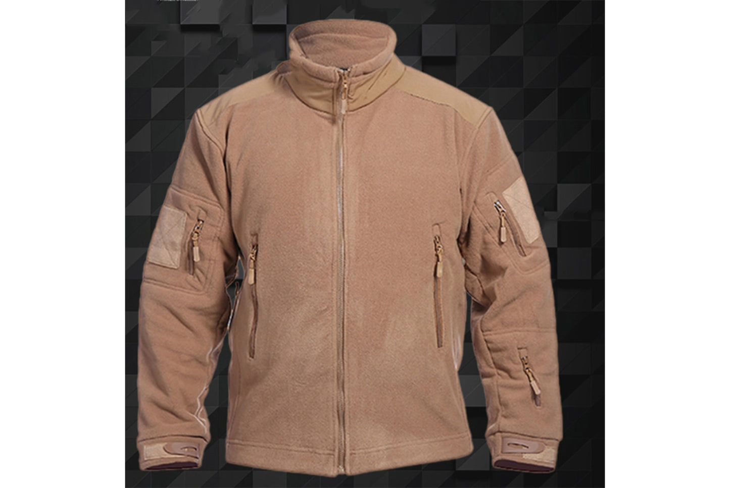 Men's Outdoor Insulated Fleece Jacket with Stand Collar