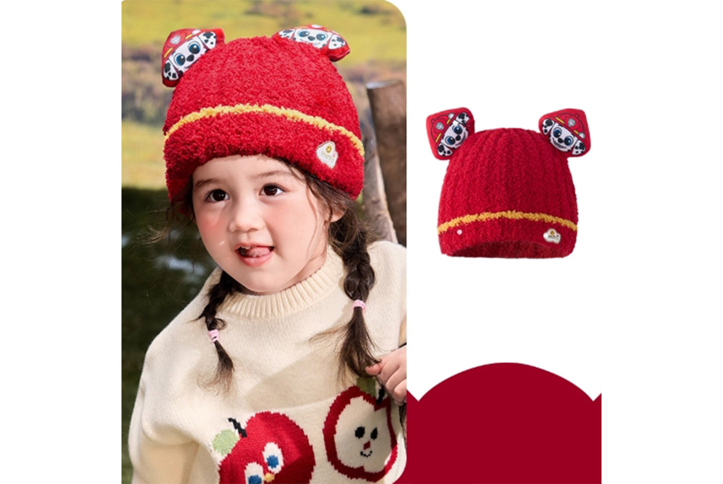 Children's Warm Half-Fleece Knit Hat