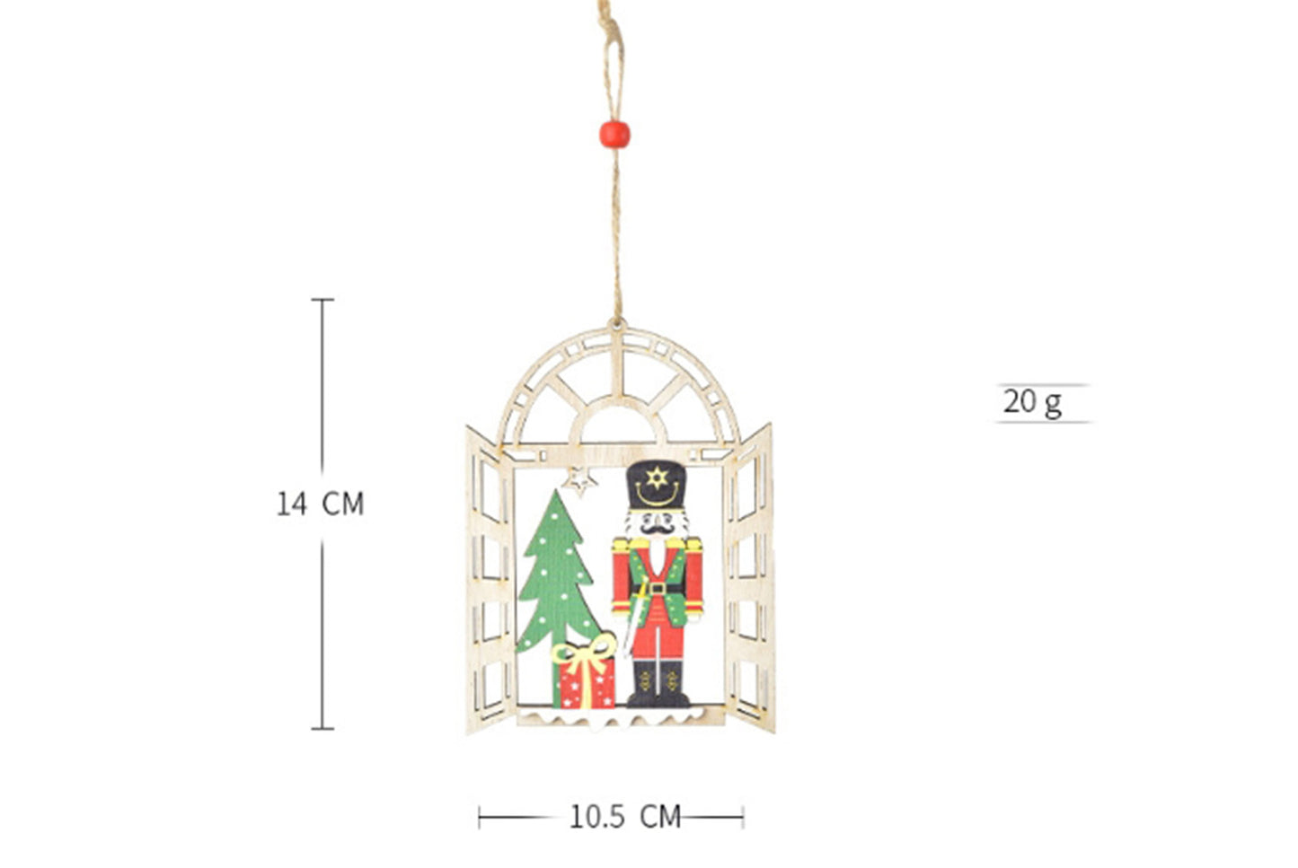 **Christmas Wooden Walnut Soldier Pendant - Classic Holiday Decoration**