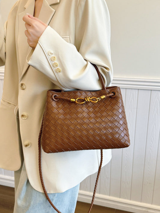 Fashionable and versatile large-capacity woven handbag