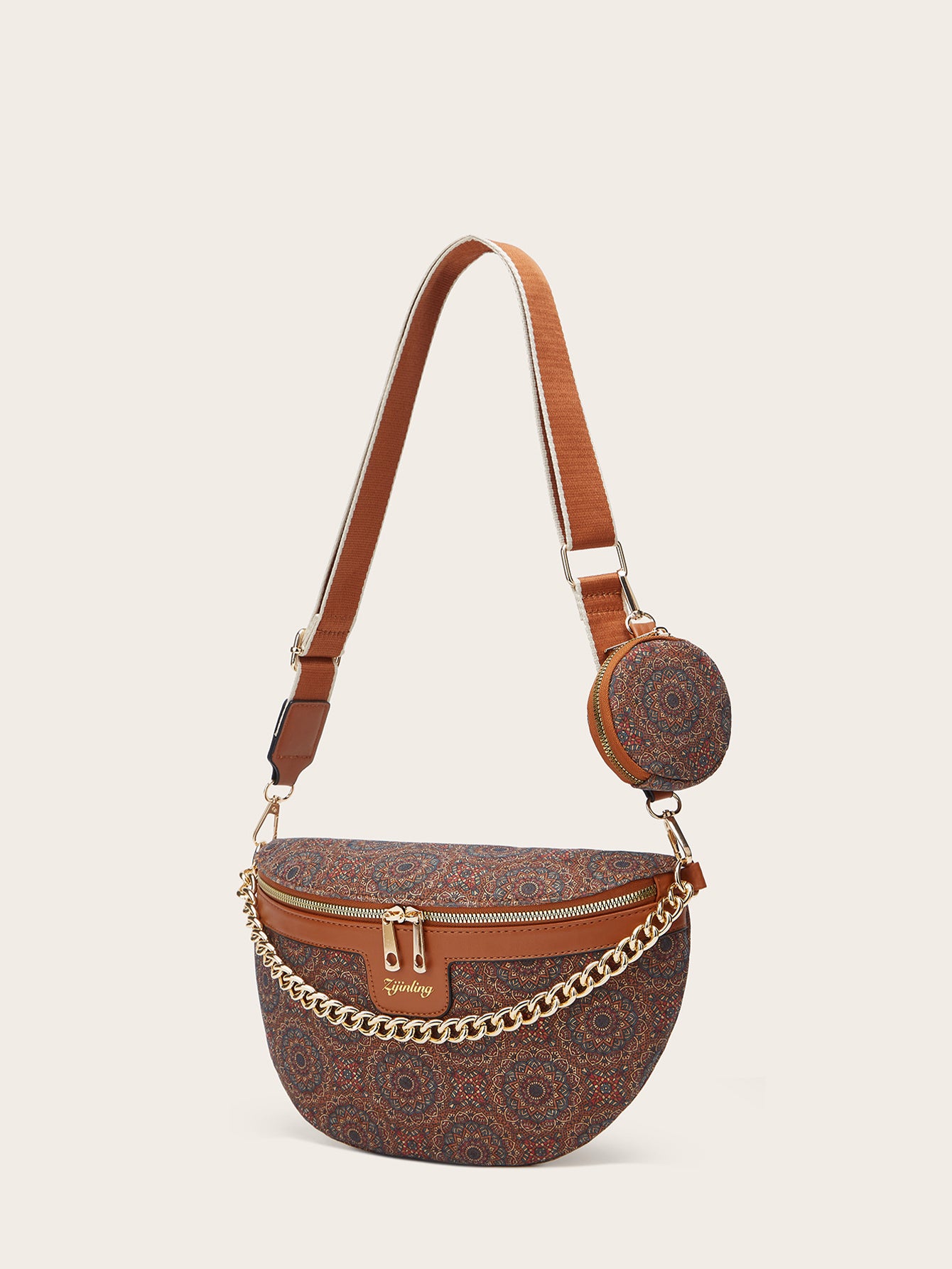 design printed crossbody waist bag