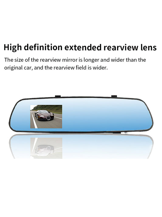 High-Definition Rearview Mirror DVR with Front and Rear Recording – 1080P