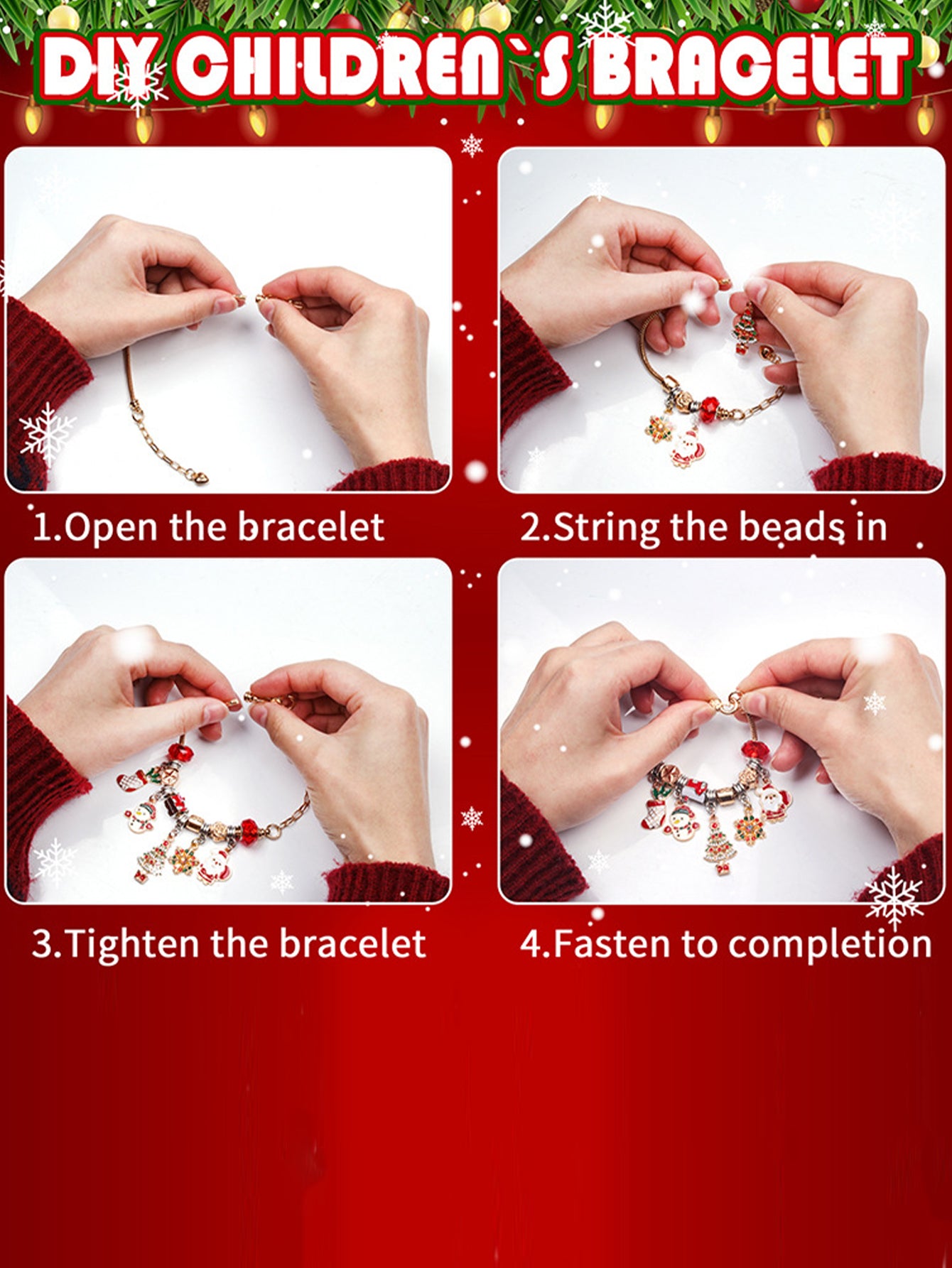 DIY Beaded Bracelet Set 24-grid Christmas Countdown Blind Box