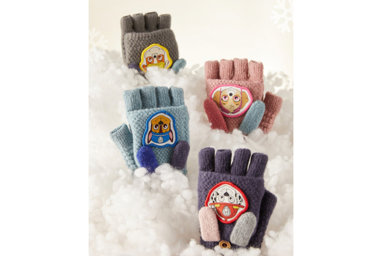 **Children's Flap-Fingerless Warm Gloves**