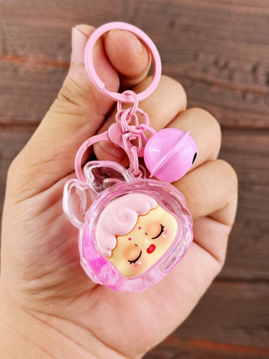 Creative keychain oil series doll quicksand bottle small pendant gift ornaments