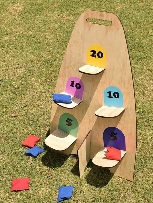 Wooden sandbag throwing toy