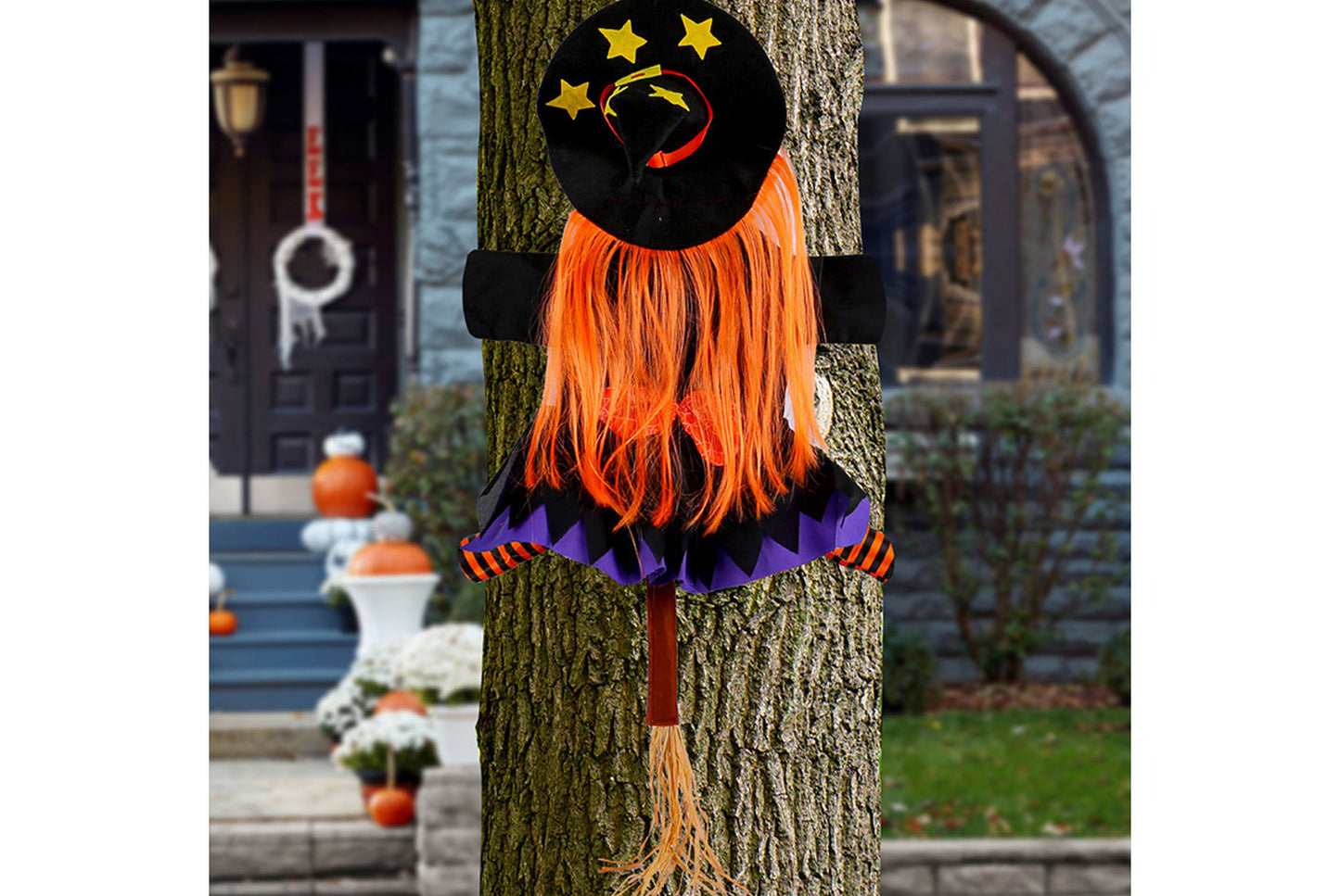 Halloween Tree-Climbing Witch Decoration