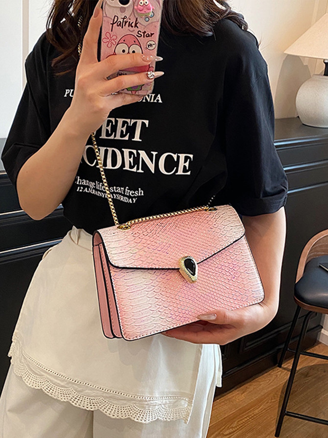 light luxury retro chain small square bag