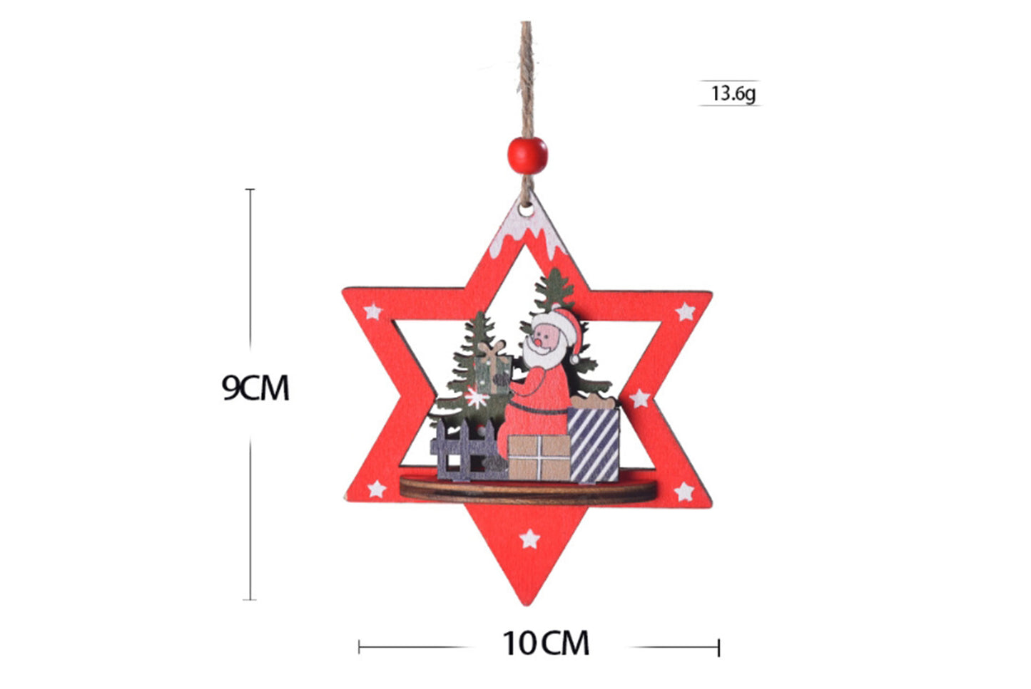 *Christmas Wooden 3D Ornament - Santa Claus, Snowman, and Deer Ornament*