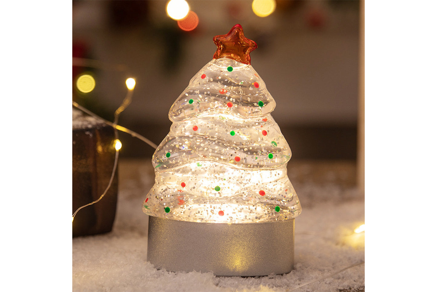 **Christmas Glowing Tree Ornament - Holiday Desktop Night Light**