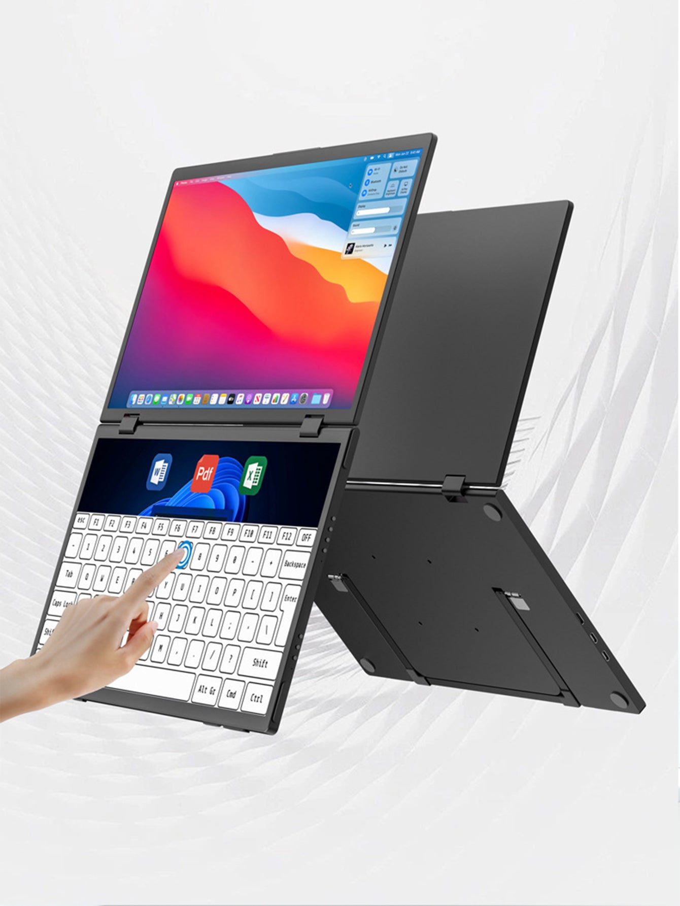 Touchscreen portable displa