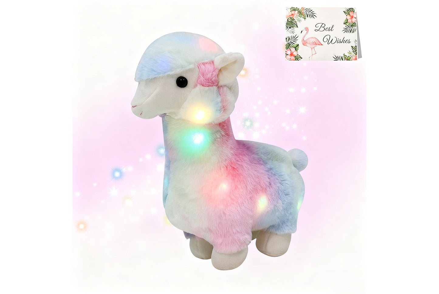 Colorful Light-Up Musical Alpaca | Singing Plush Toy
