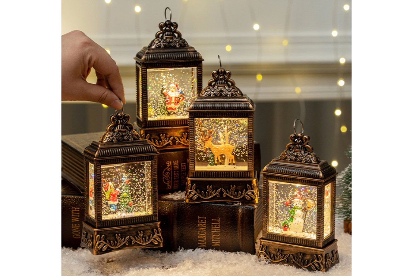 **Christmas Wind Lantern Night Light - Luminous Crystal Ball Ornament**