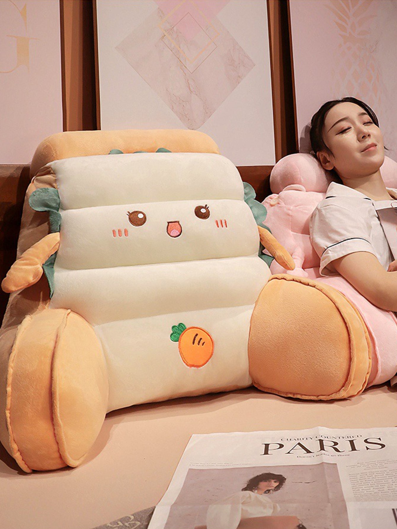 Multi-function cartoon waist cushion
