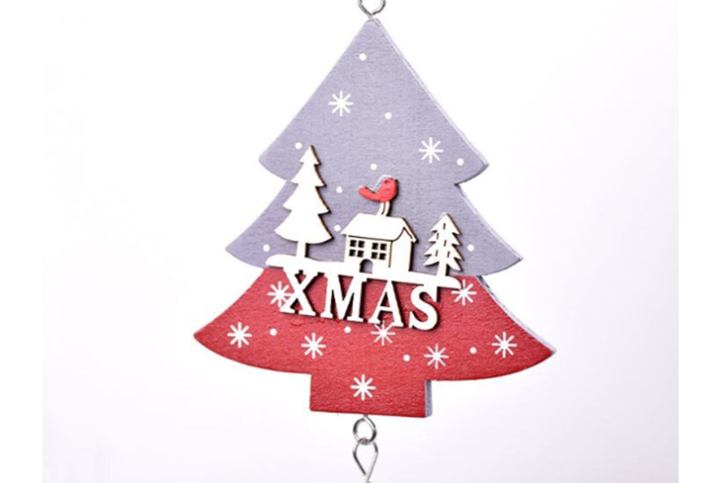 **Wooden Christmas Ornament Set - Classic Holiday Decoration**