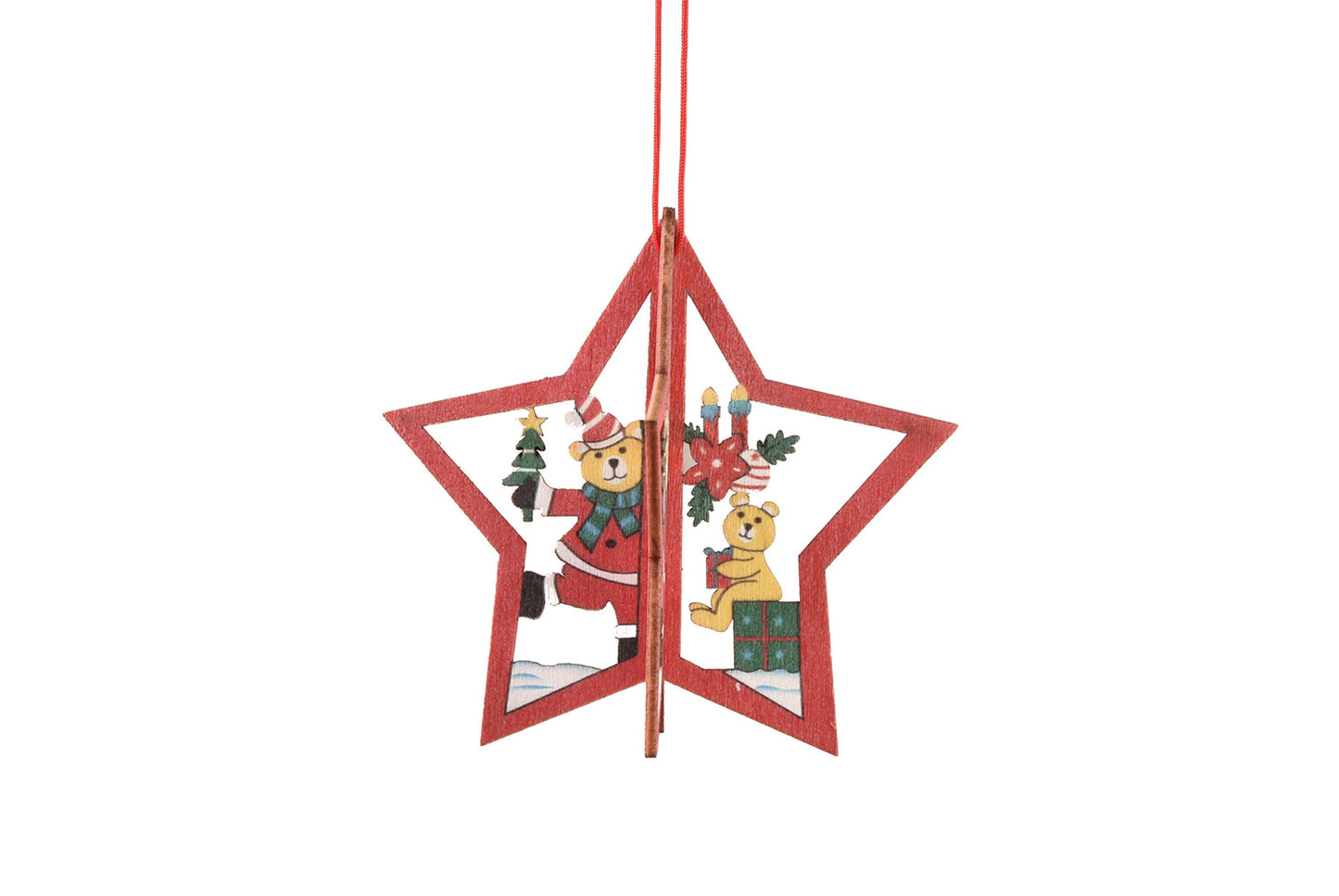 **Christmas Wooden 3D Pendant - Laser-Cut Snowflake Bell Ornament**