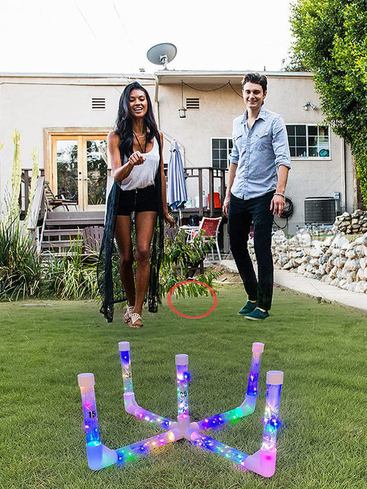 Outdoor LED Light-up Ring Throwing Game Set