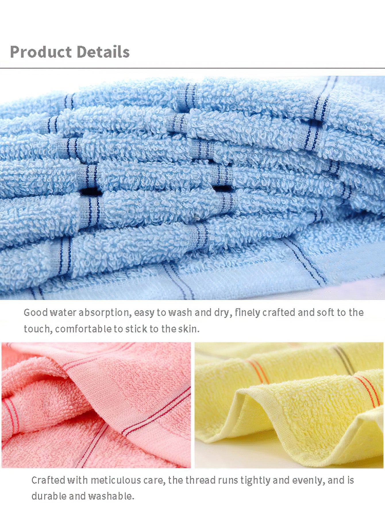 Premium Pure Cotton Face Towel - 4 Colours