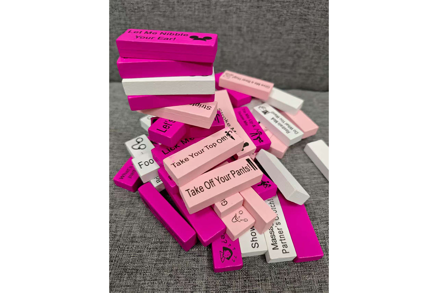 Wooden Jenga Tower Game (Three-Color English Blocks