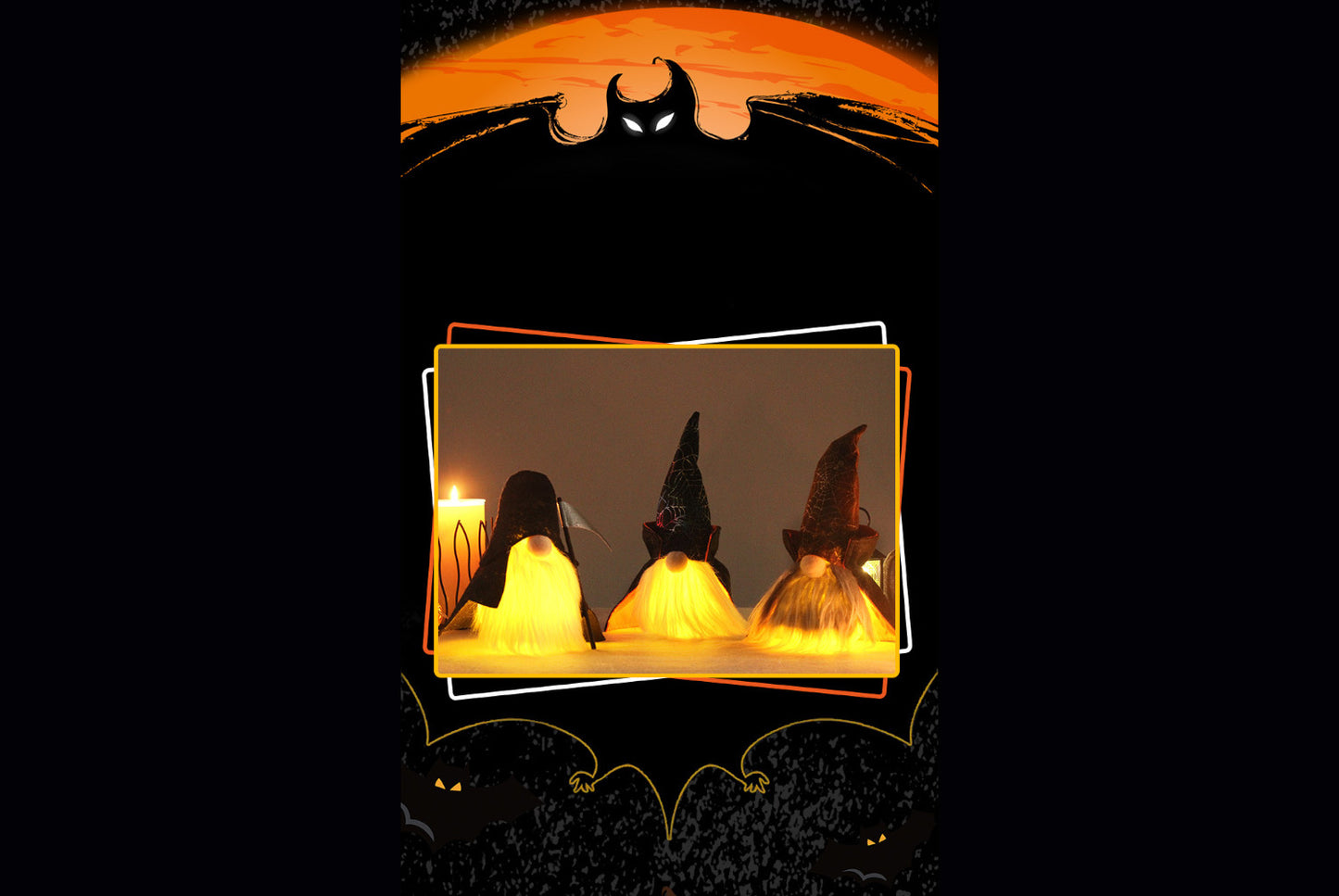 **Halloween Pirate Color-Changing Lights Faceless Old Man Doll Ornament**