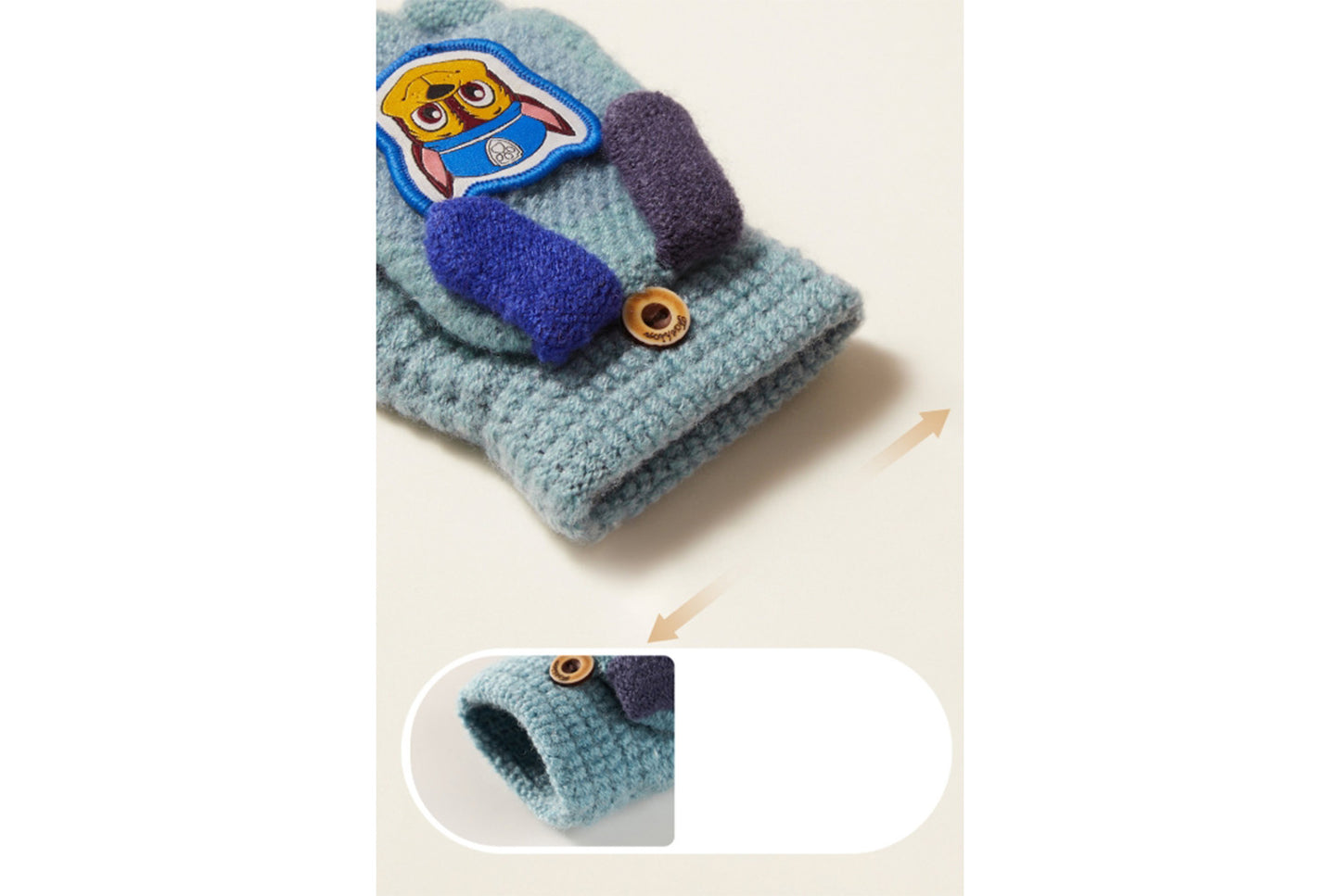 **Children's Flap-Fingerless Warm Gloves**