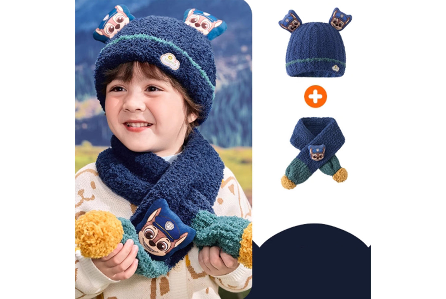 Children's Warm Half-Fleece Knit Hat