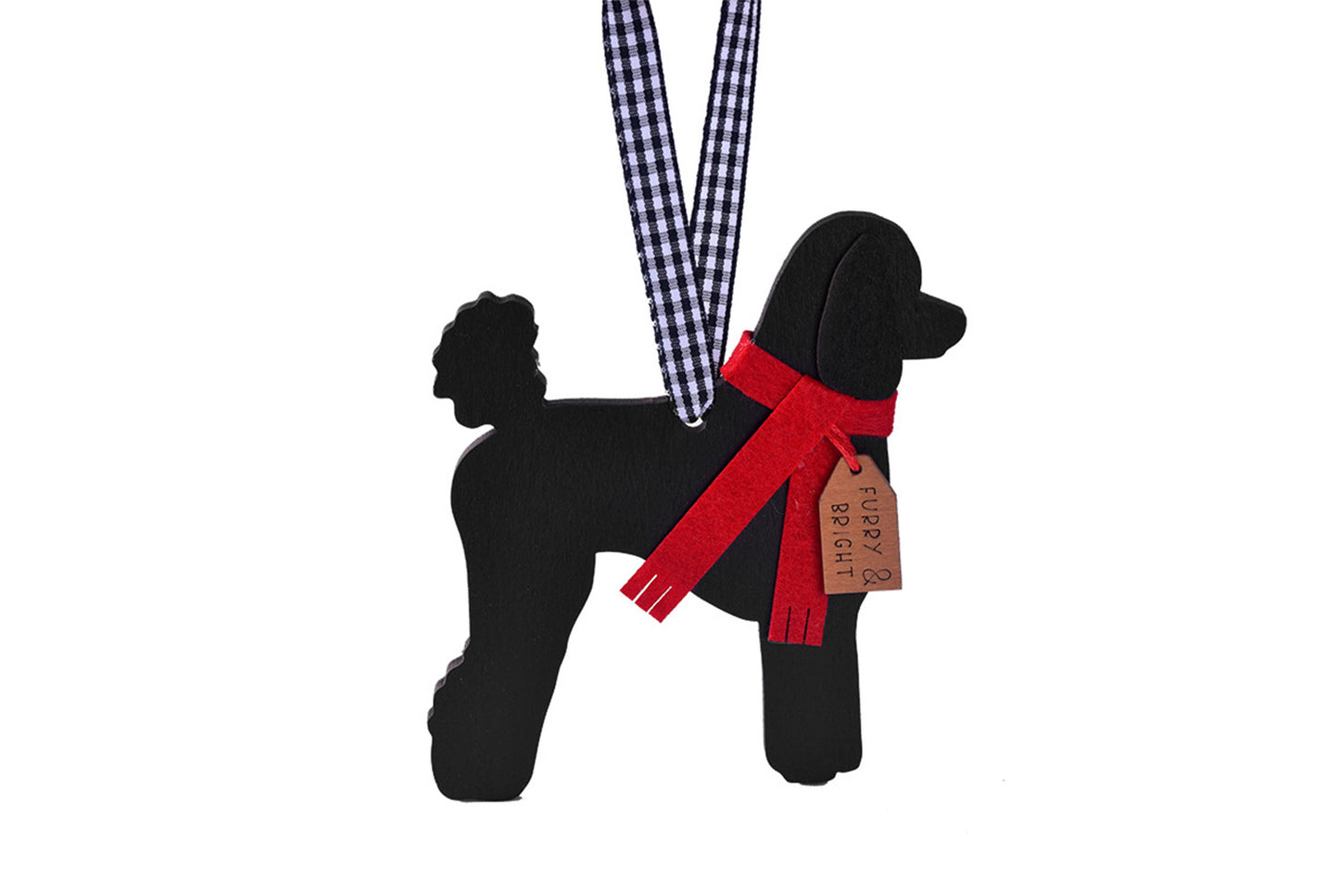 **Christmas Wooden Scarf Puppy Pendant - Holiday Tree Ornaments**