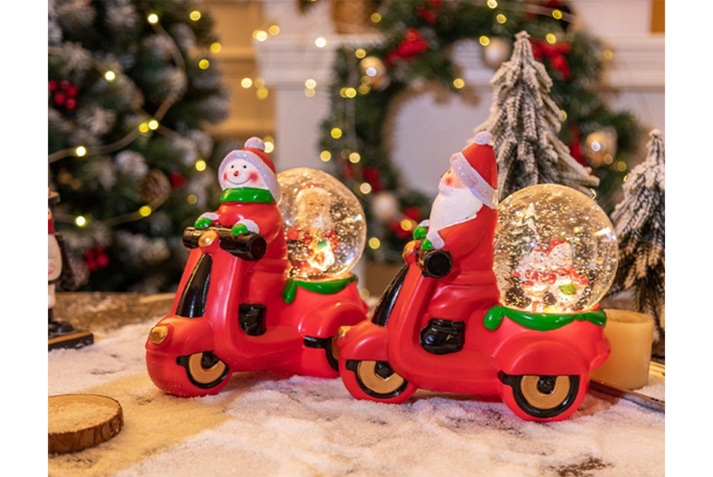 **Christmas Music Box Crystal Ball - Snowfall Motorcycle Music Box Gift**