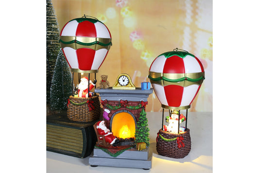 **Christmas Resin Light-Up Ornament - Fireplace Night Light**