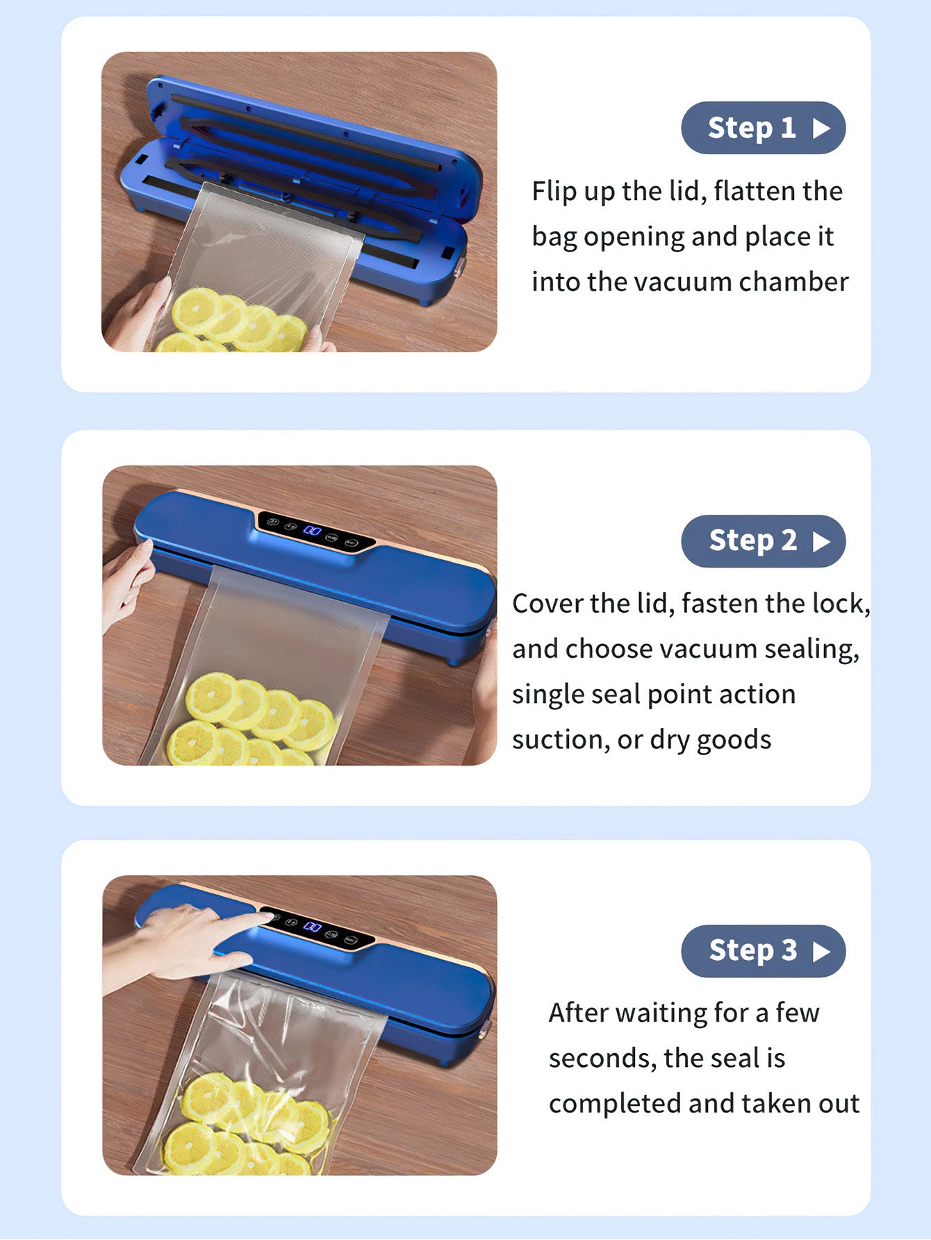 Pro Kitchen Vacuum Sealer with LCD: Preserve Freshness Effortlessly - 3 Colours