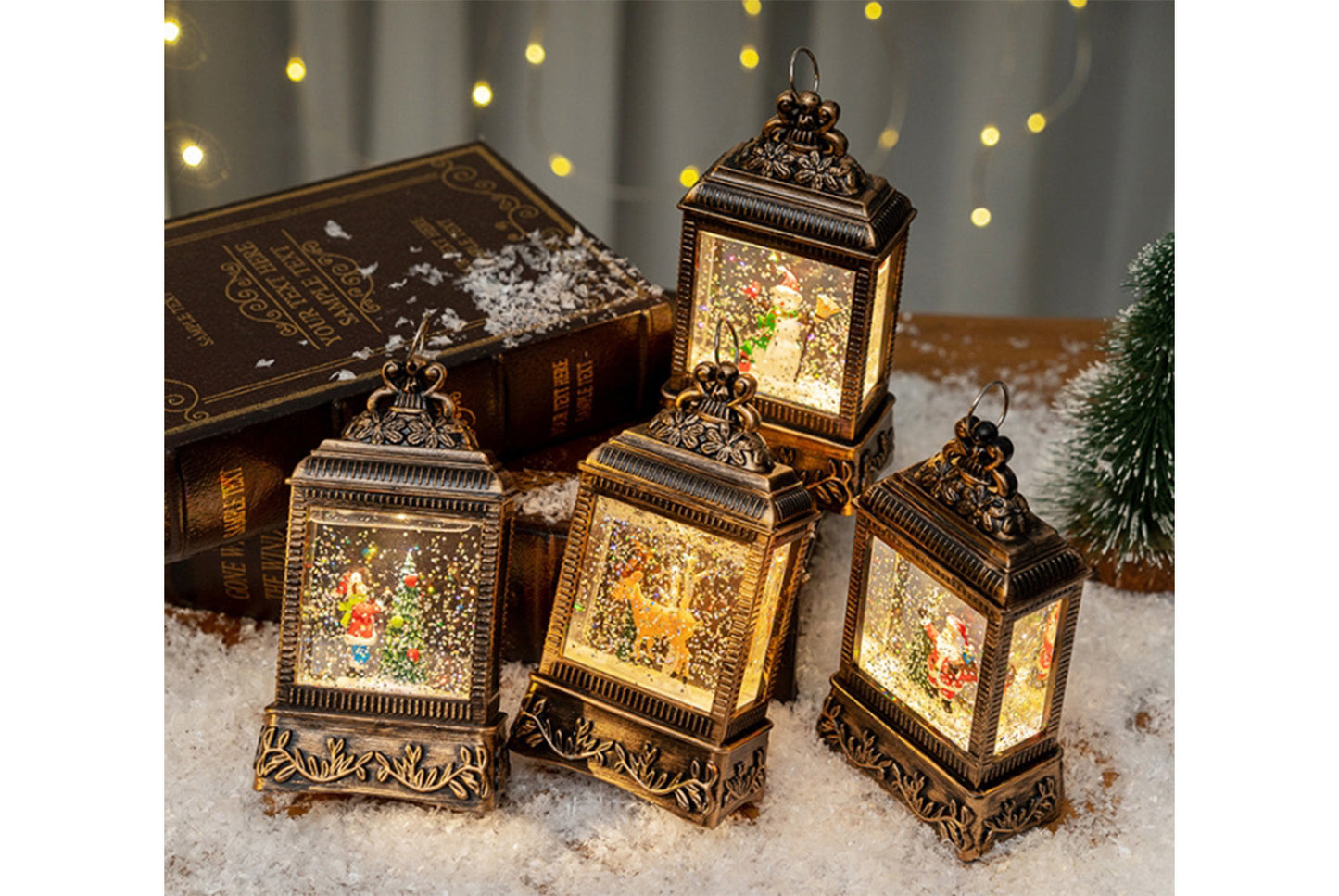 **Christmas Wind Lantern Night Light - Luminous Crystal Ball Ornament**