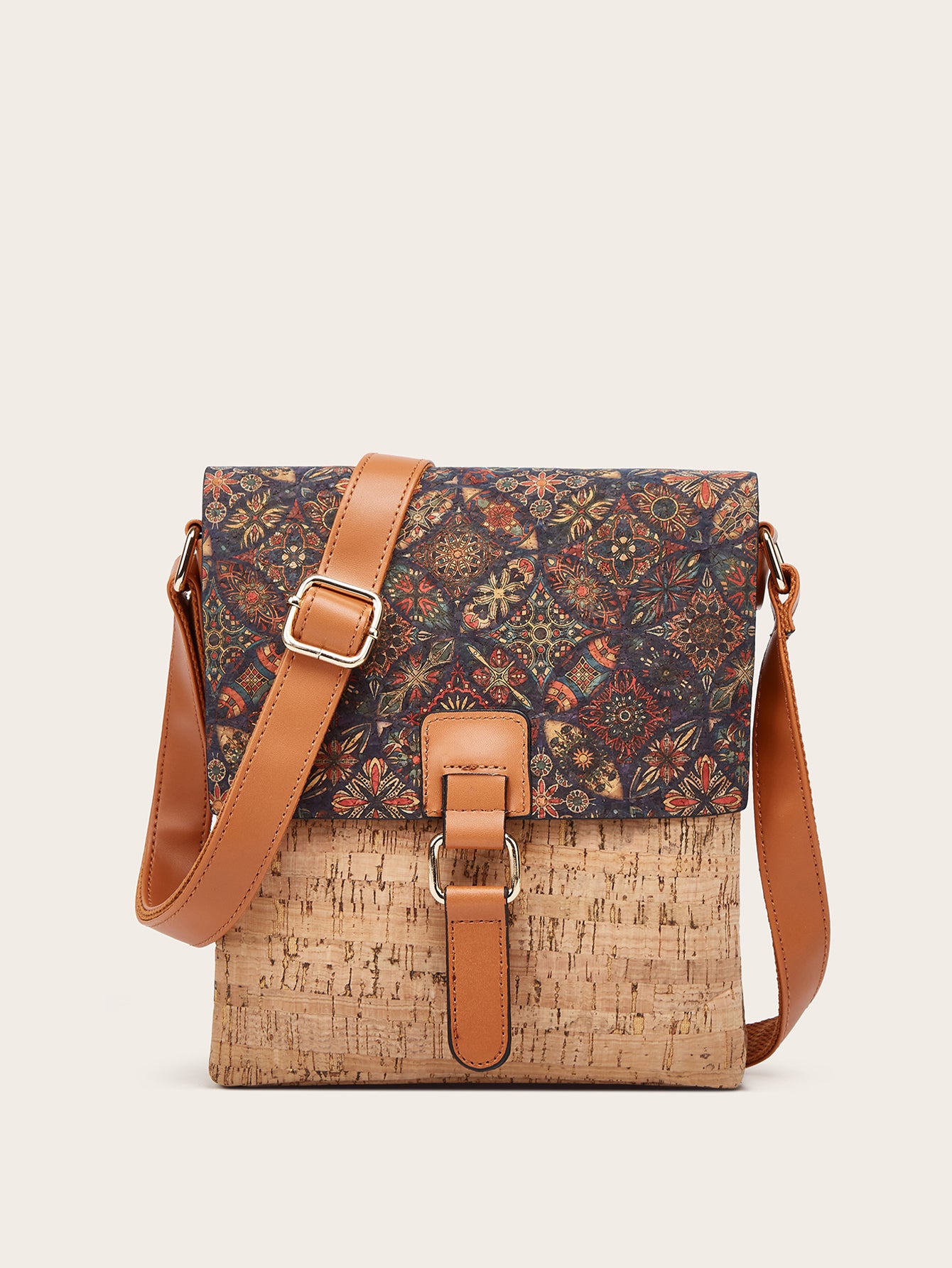vertical bark pattern printed women's bag