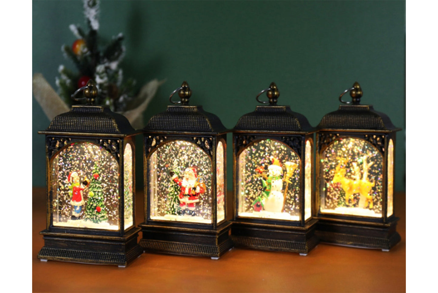 **Christmas Luminous Water-Filled Flat Lantern - Various Desktop Ornaments**