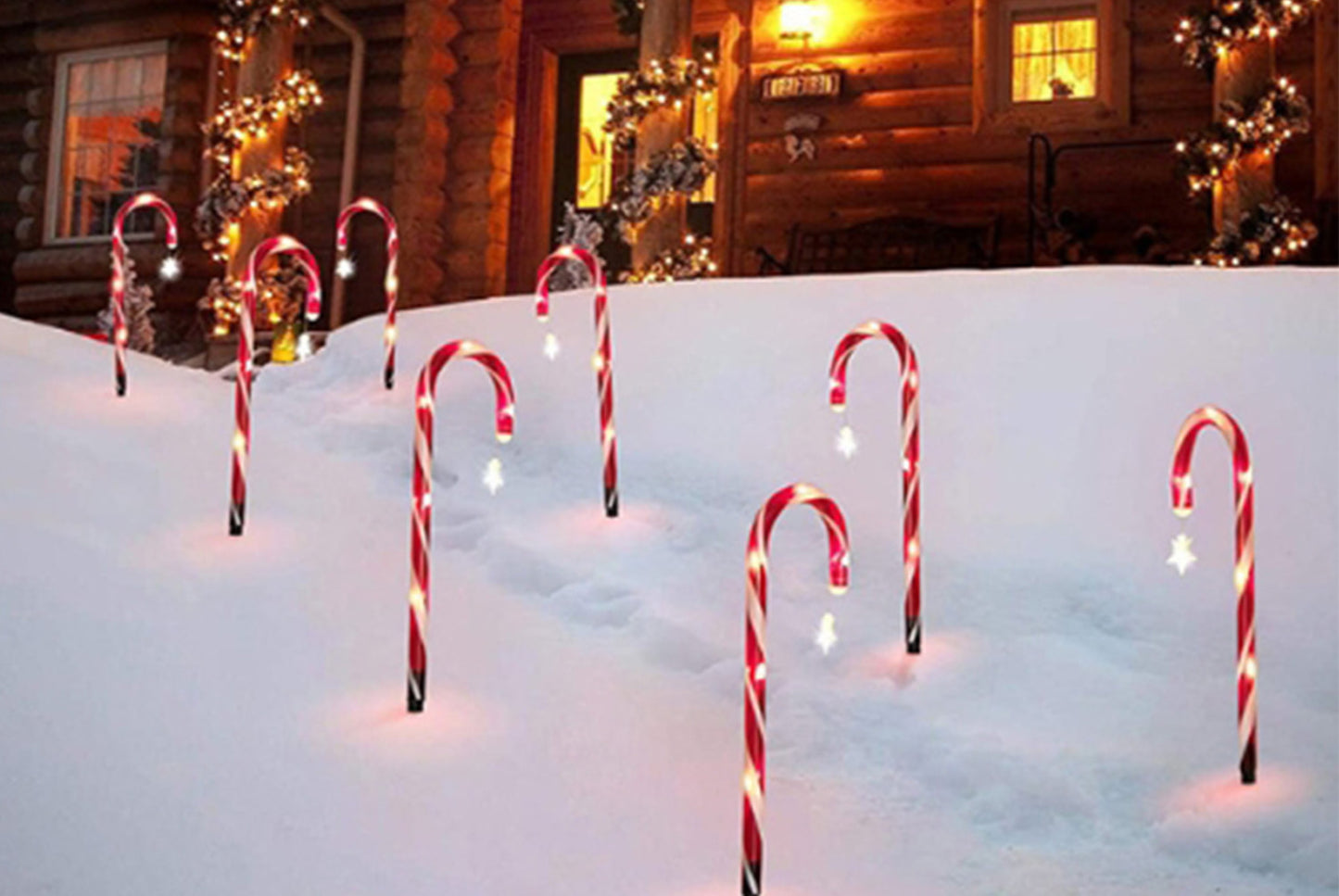 LED Solar Christmas Cane Ground Lights-（5pcs）