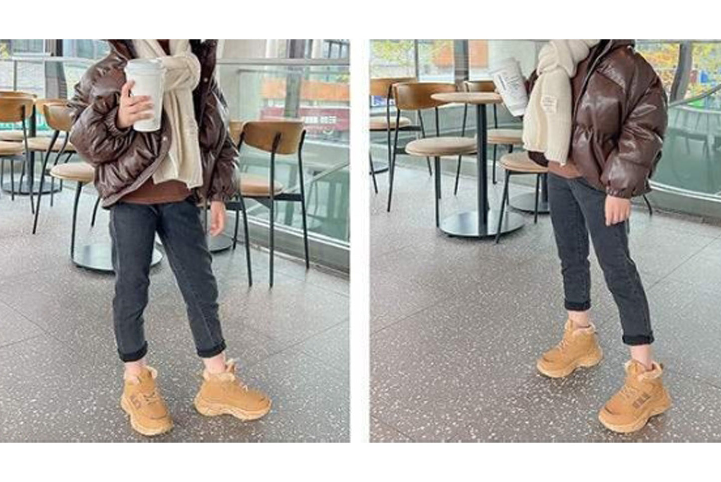 Girls' Fleece-Lined Sneakers, Warm High