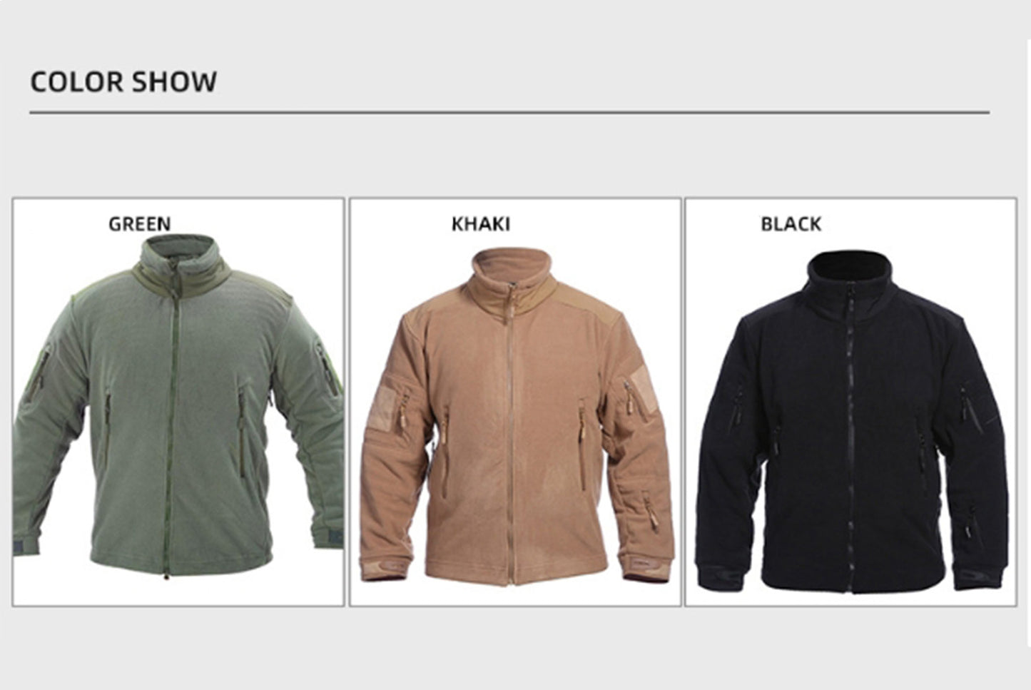 Men's Outdoor Insulated Fleece Jacket with Stand Collar