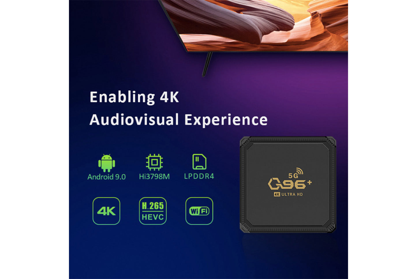 **Q96+ 5G Internet TV Set-Top Box 8GB+128GB UK Edition**(UK plug)