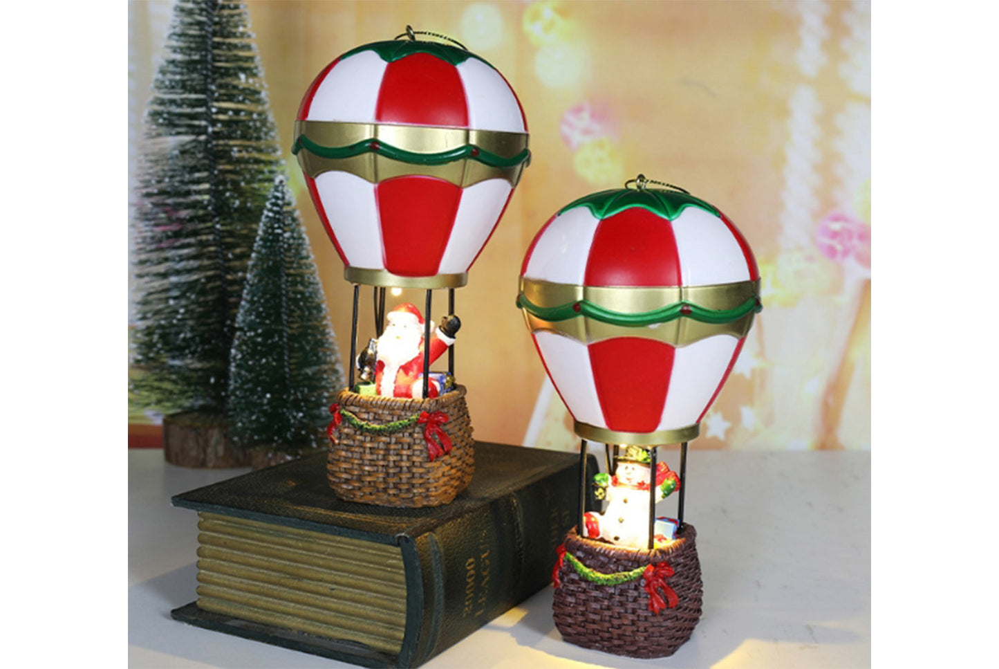 **Christmas Resin Light-Up Ornament - Fireplace Night Light**