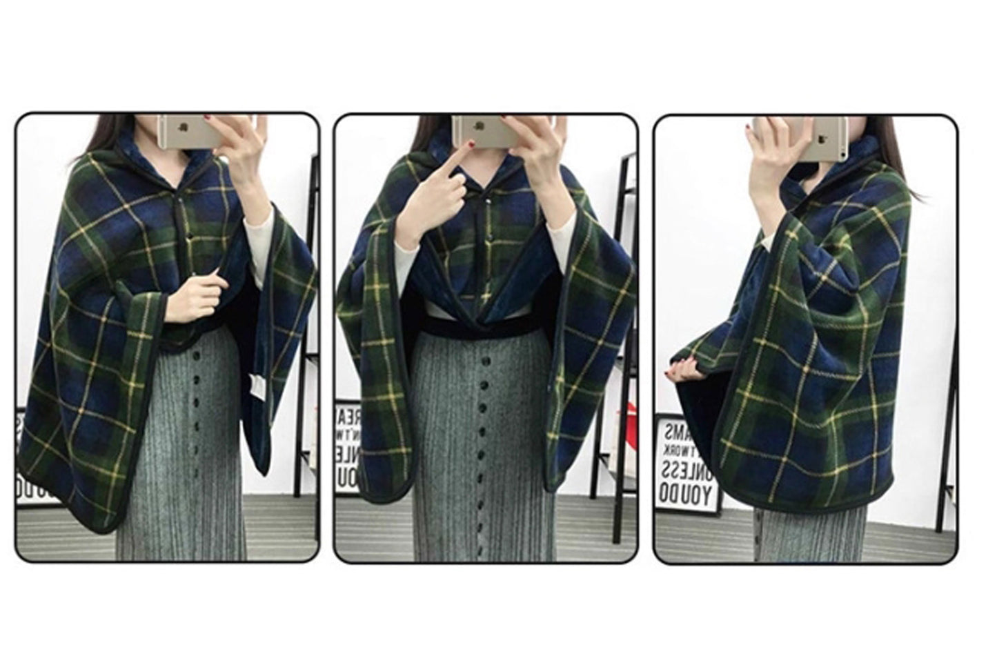 Multifunctional Flannel Shawl Blanket