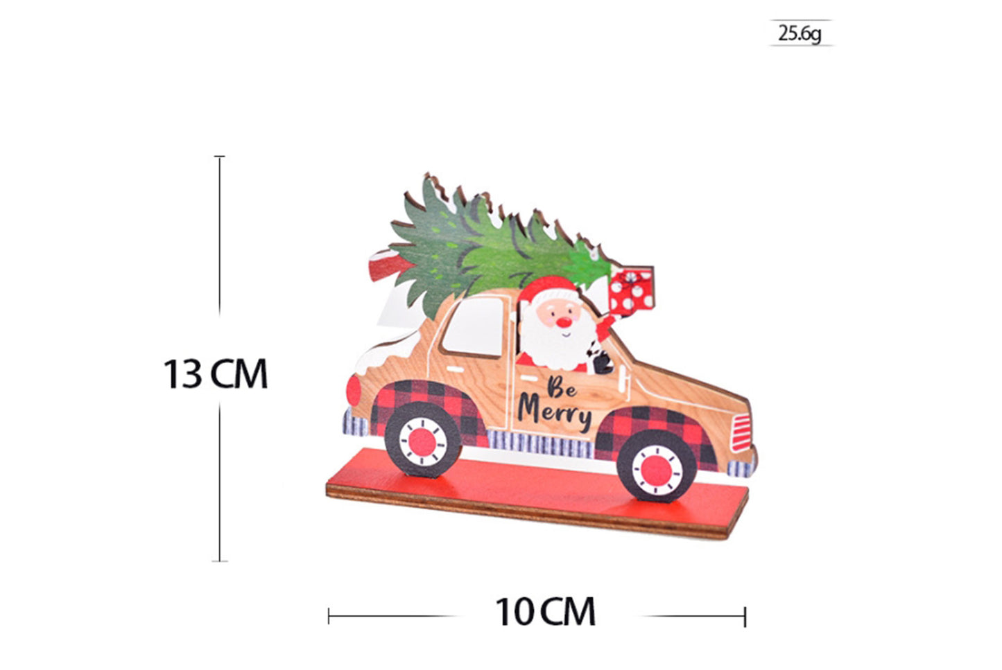 **New Christmas Wooden Assembled Ornaments - Painted Santa Claus, Car, and Plane Series**