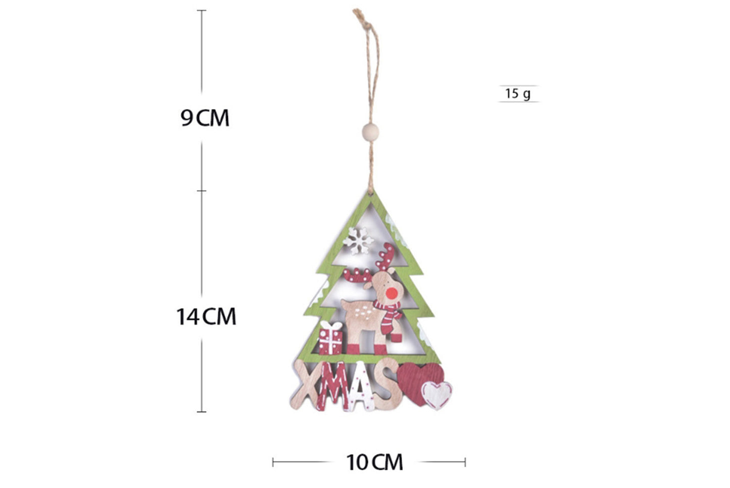 **Wooden Christmas Ornament Set - Painted Cartoon Decoration**