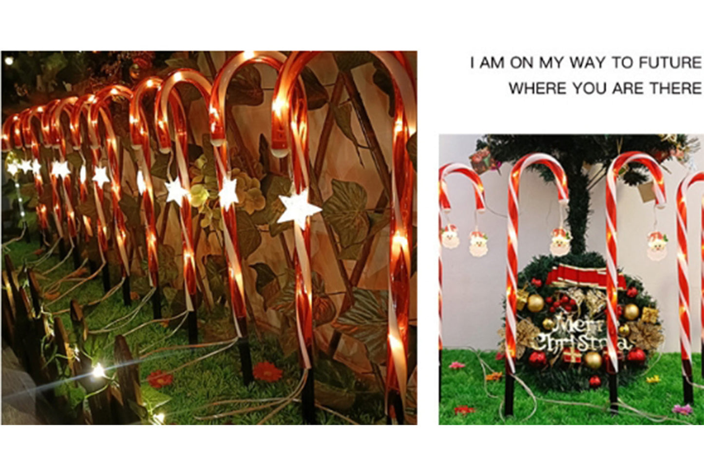 LED Solar Christmas Cane Ground Lights-（5pcs）